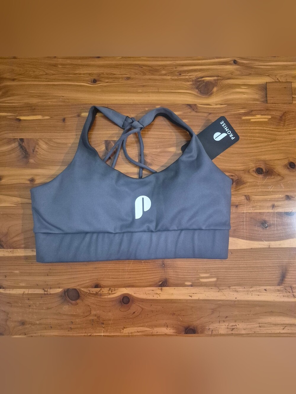 Promise Charcoal Gray Strappy Sports Bra - Promise
